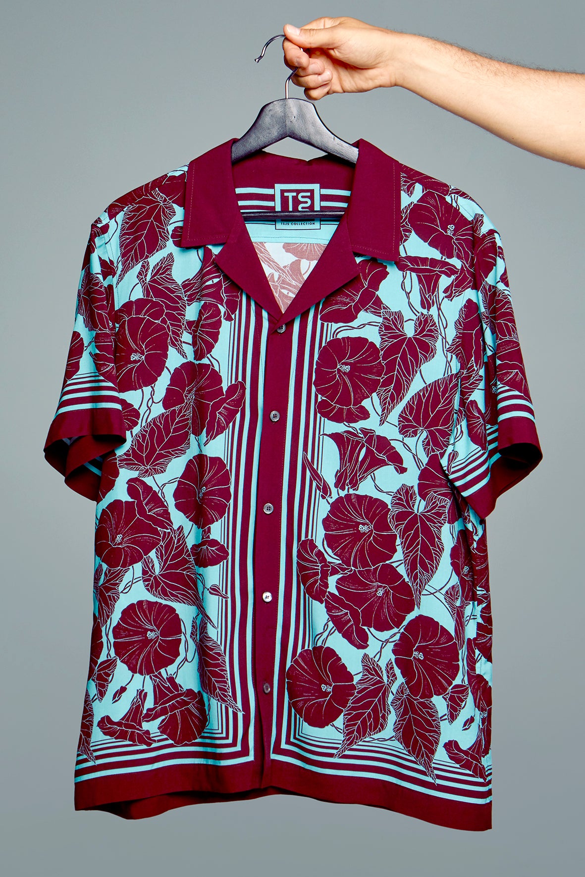 SHIRT "MORNING GLORY" BURGUNDY/ SKY